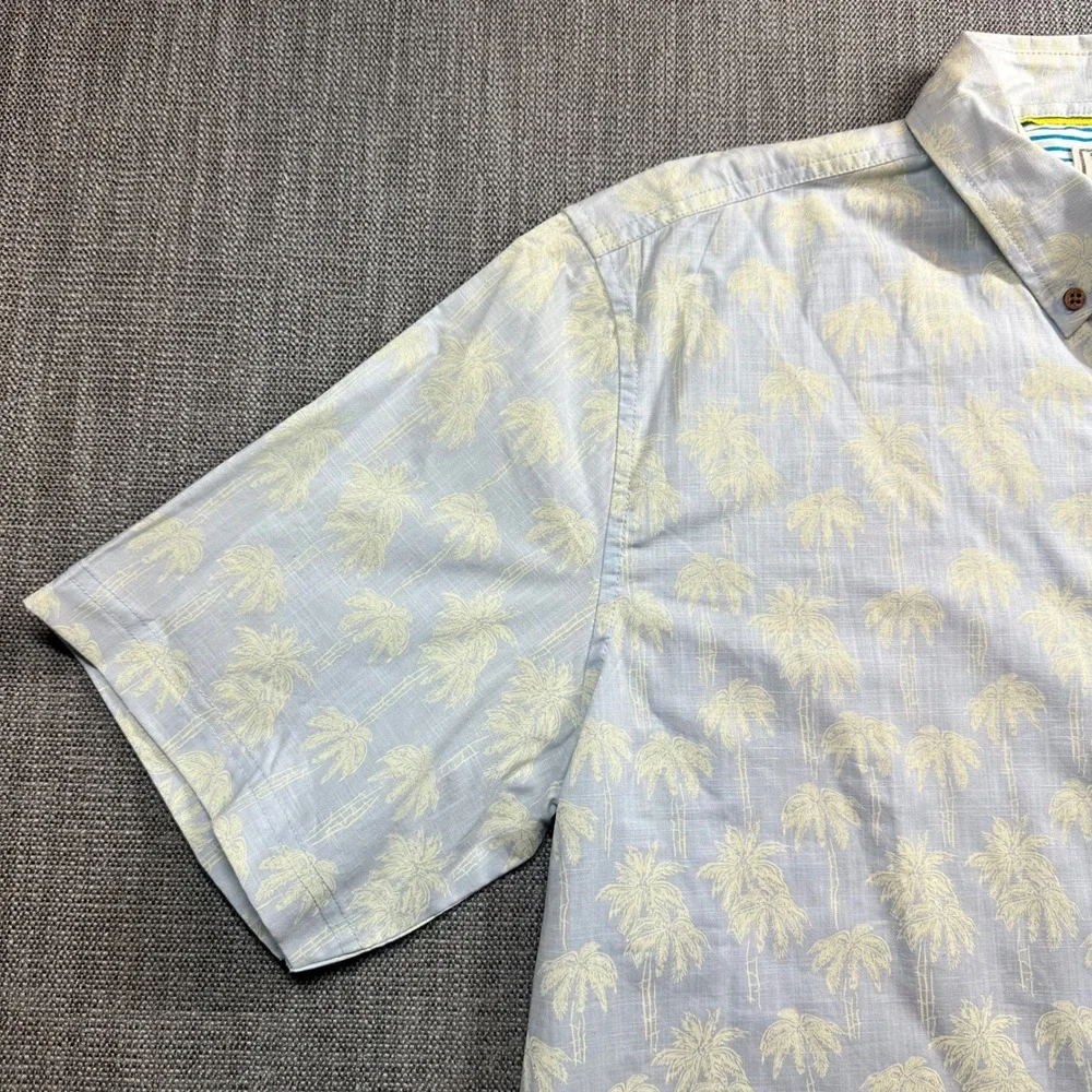 Alexander Julian Colours Shirt Mens XL Blue Yellow Palm Tree NWT
